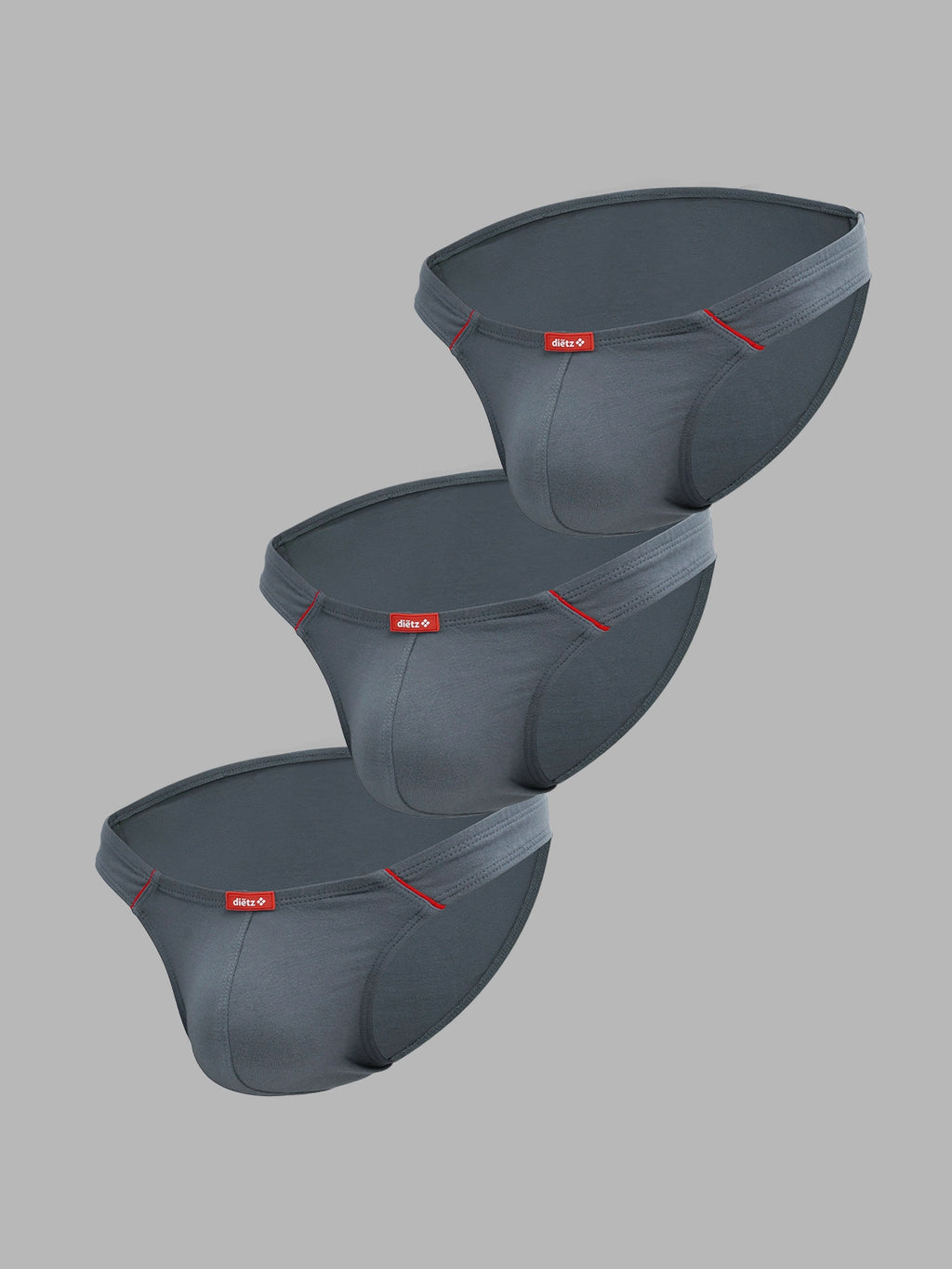 Set of 3 Monza Gray Briefs